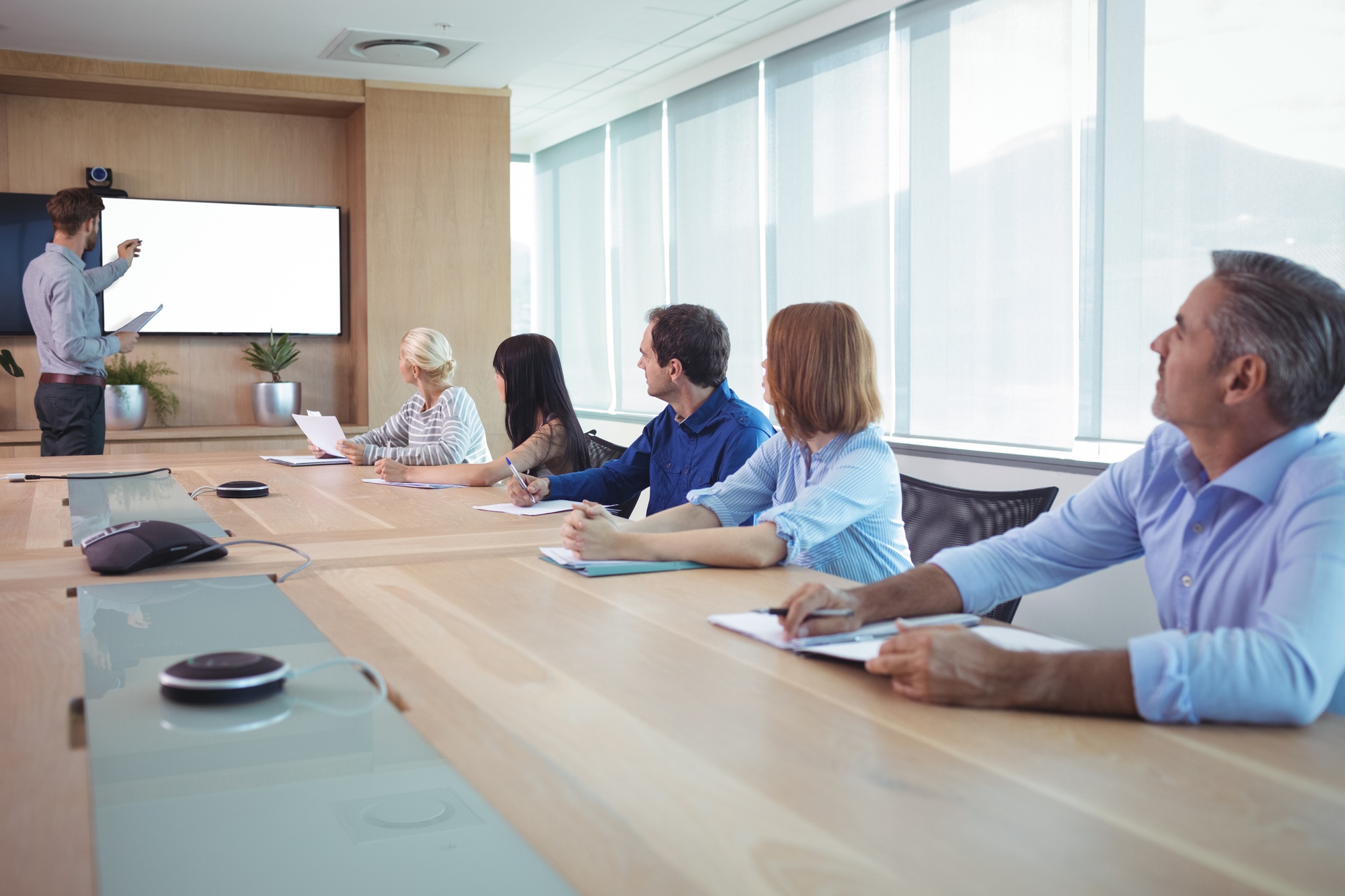 Business people at conference table during meeting
